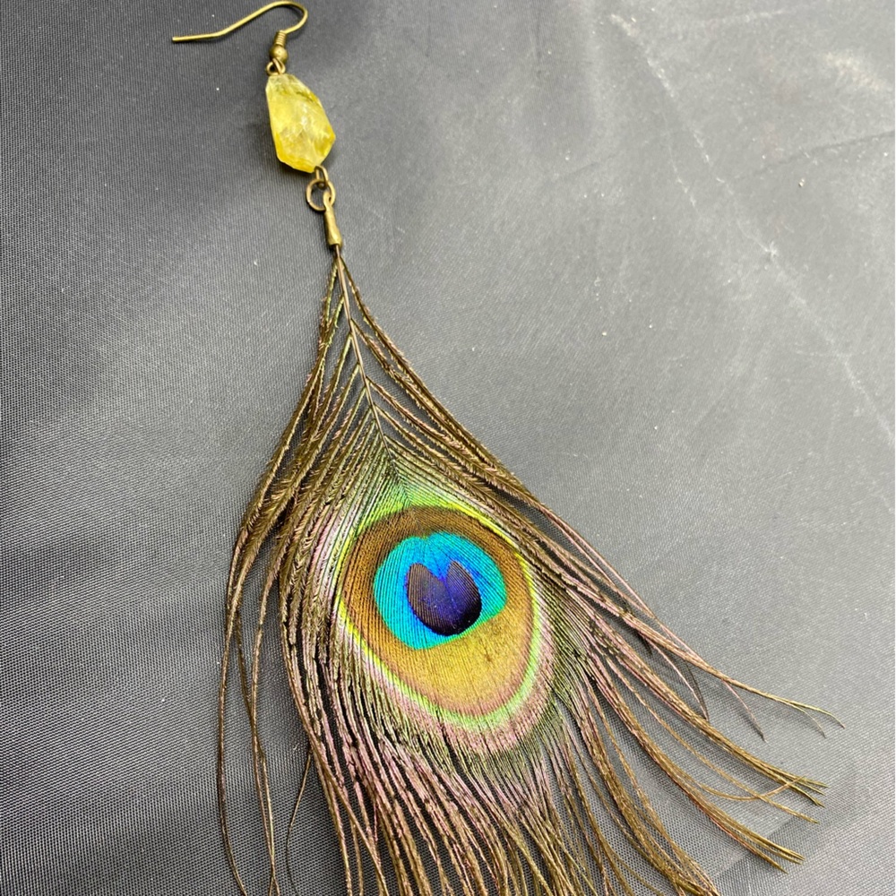Aquamarine & Peacock single earring joint
